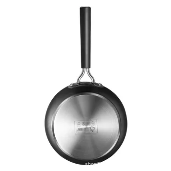 

Wok 24cm frying pan double bottom flat bottom non-stick pan uncoated wok frying pan integrated