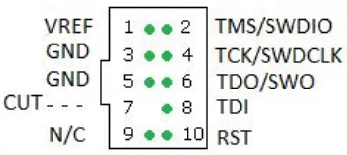 JTAG(2x10 2,54 мм) в SWD(2x5 1,27 мм) плата кабельного интерфейса(плата адаптера+ кабель