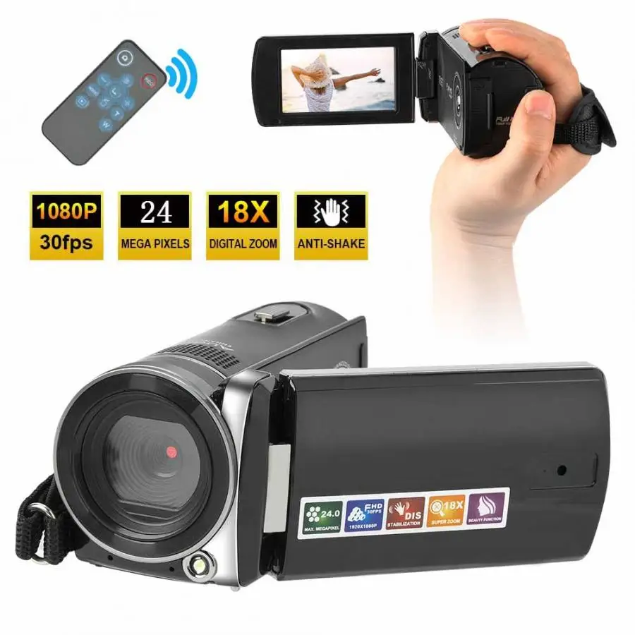 

DVH-450 1080P 3 Inch Touch Screen 18X Digital Zoom 24 Million Pixels Video Camera Camcorder New