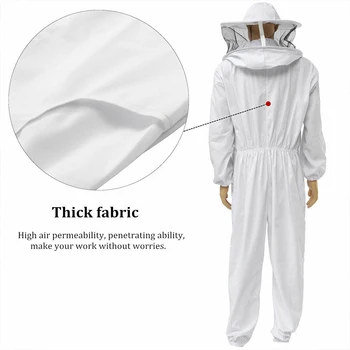 

Anti Bee Professional Protective Clothing Zipper Full Body Beginner Hat Outfit Beekeeping Suit With Veil Hood Safety Beekeeper