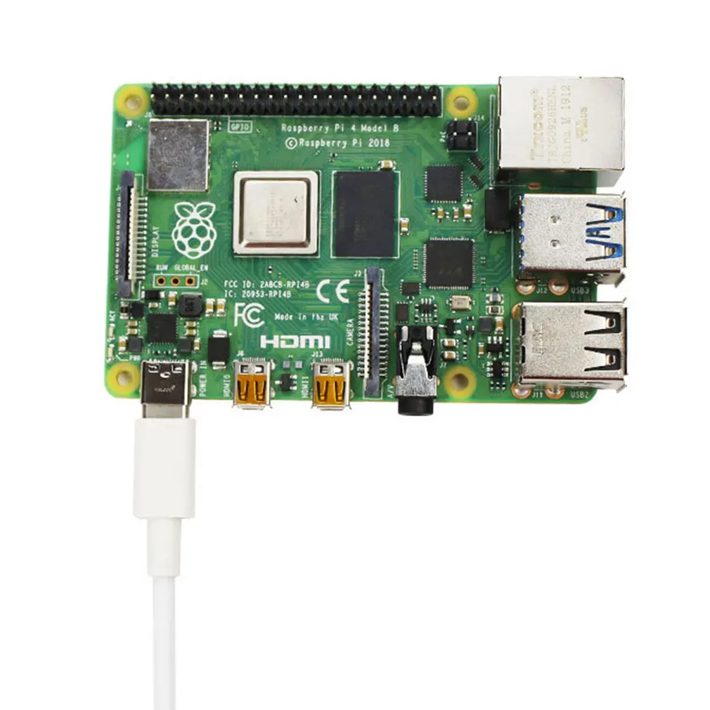 1 м 5 в 3A type-C USB AC/DC адаптер настенного зарядного устройства Шнур питания для Raspberry Pi 4 Модель B Кабель-адаптер Черный Белый