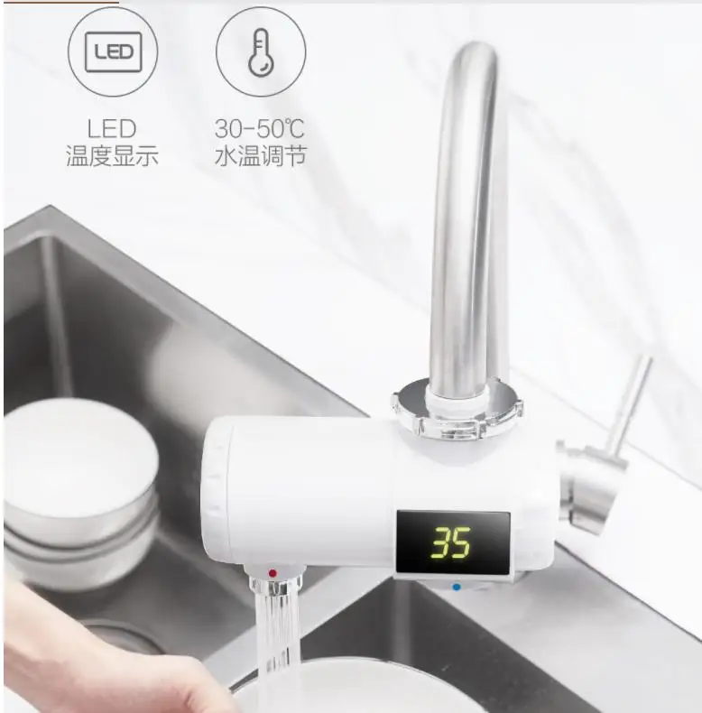Xiaomi мгновенный кран кухонный электрический водонагреватель 30-50 °C температура горячей и холодной Регулируемый умный кран