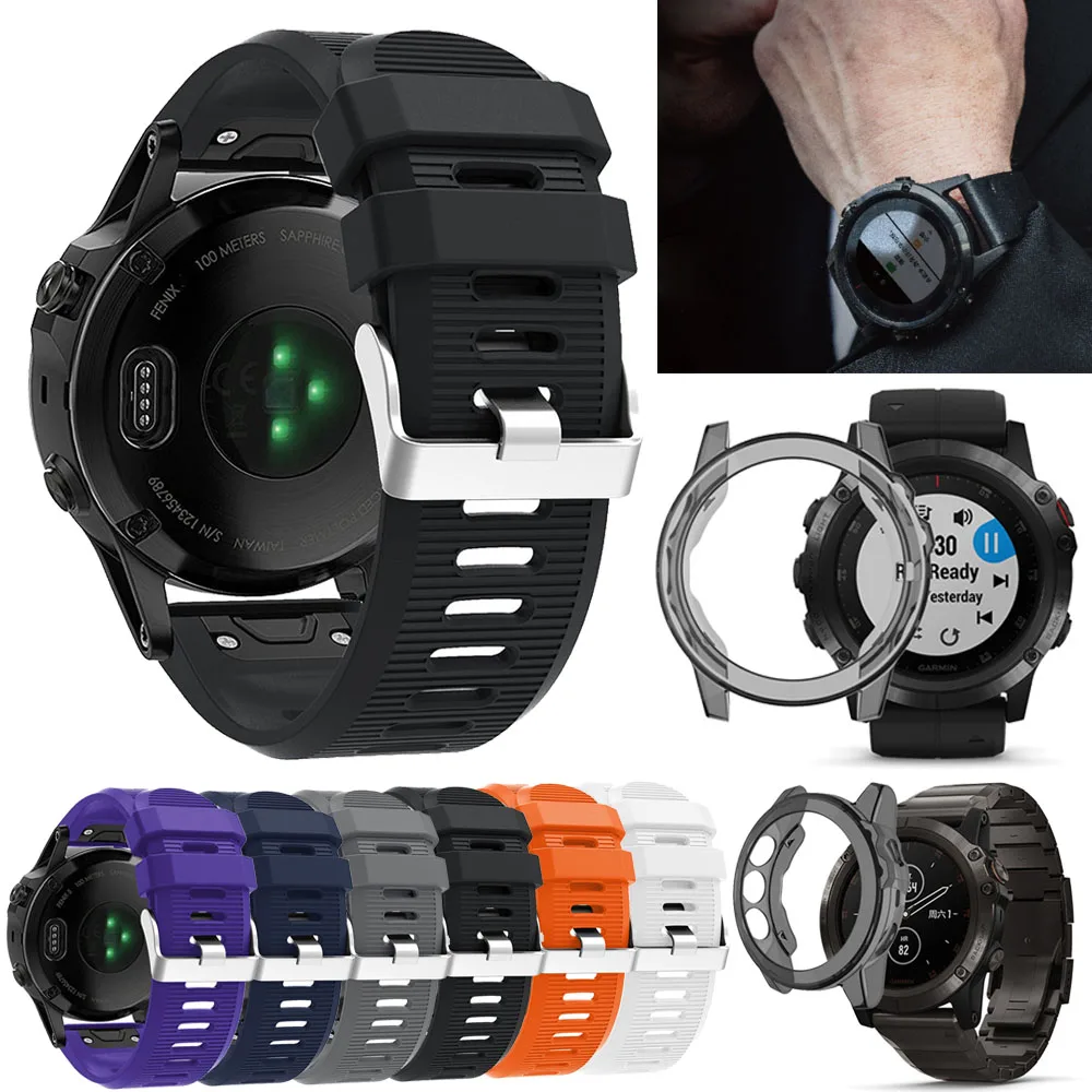 Быстросъемный силиконовый ремешок для часов Garmin Fenix 5X / Plus сменный ударопрочный