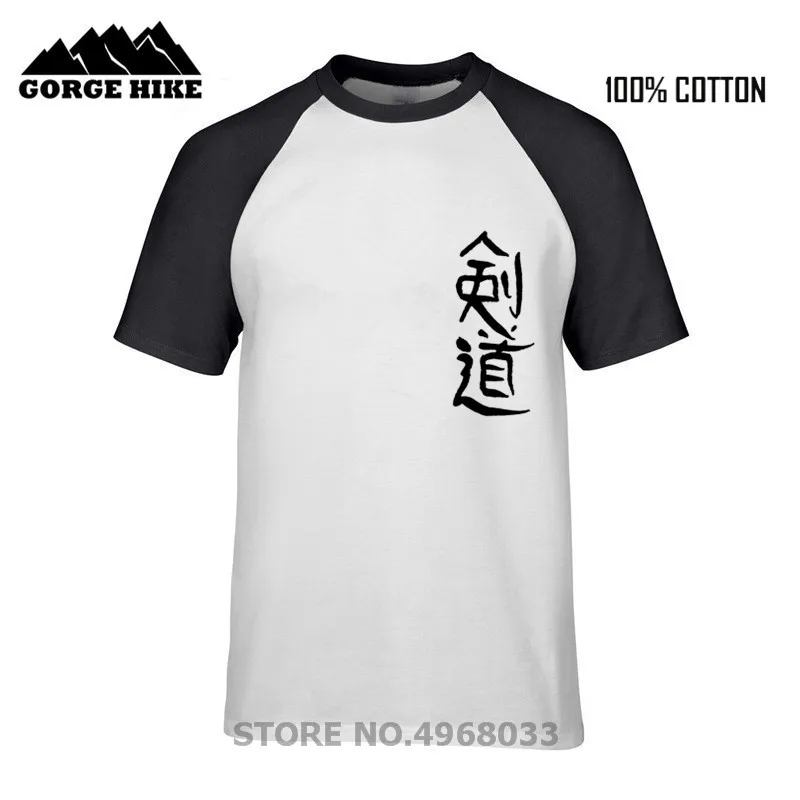 Kendo Kanji rough Dojo черная футболка с карманом Hombre Japanese Samurai Освежающая летняя Хлопковая