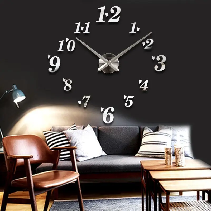AliExpress EBay Hot Selling Ultra Large Size Creative DIY Wall Clock Living Room Modern Cool Art Wall Clock Quartz Clock