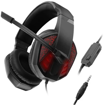 

For Laptop Stereo Sound Gaming Headset Soft Earmuffs Noise Cancelling Sweatproof Adjustable With Microphone Over Ear LED Light