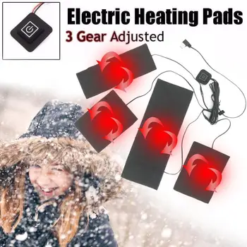 

4 In 1 USB Electric Heating Pads Vest Clothes Heater Warmer Portable For Heated Vest Coat Clothes For Outdoor Sports Riding Fish