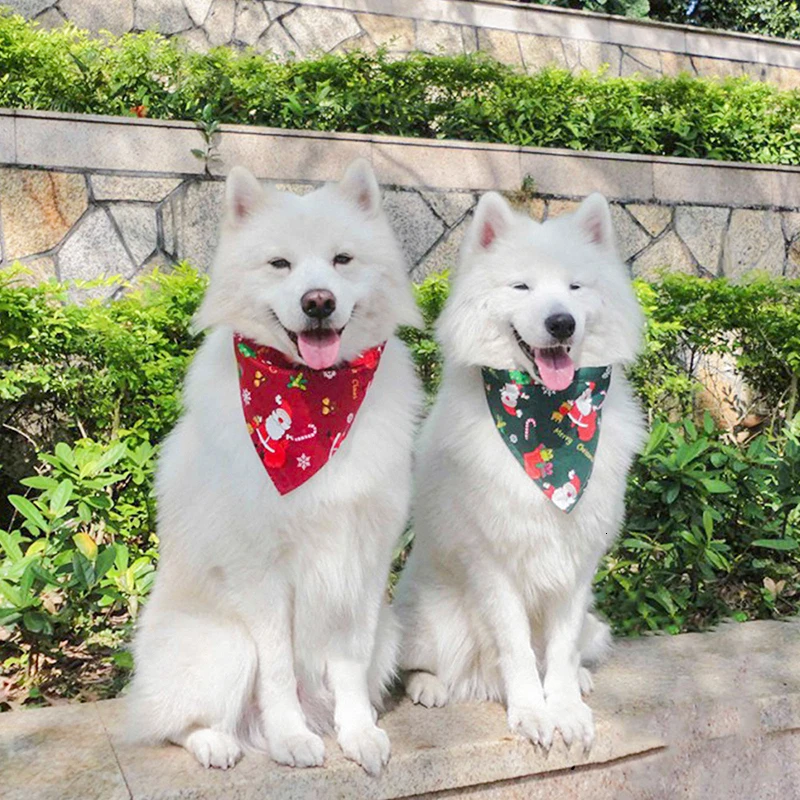 Benepaw, 2 шт., Рождественская бандана для собак, стильный двусторонний треугольный нагрудник, шарф для маленьких, средних и больших собак, аксессуары