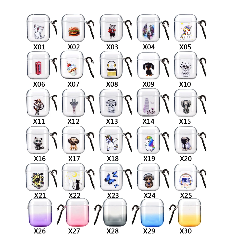

Cute Cartoon Soft TPU Silicone Case Portable Wireless Earphone Protective Cover Coque Funda for Apple AirPods 1 2 Accessories
