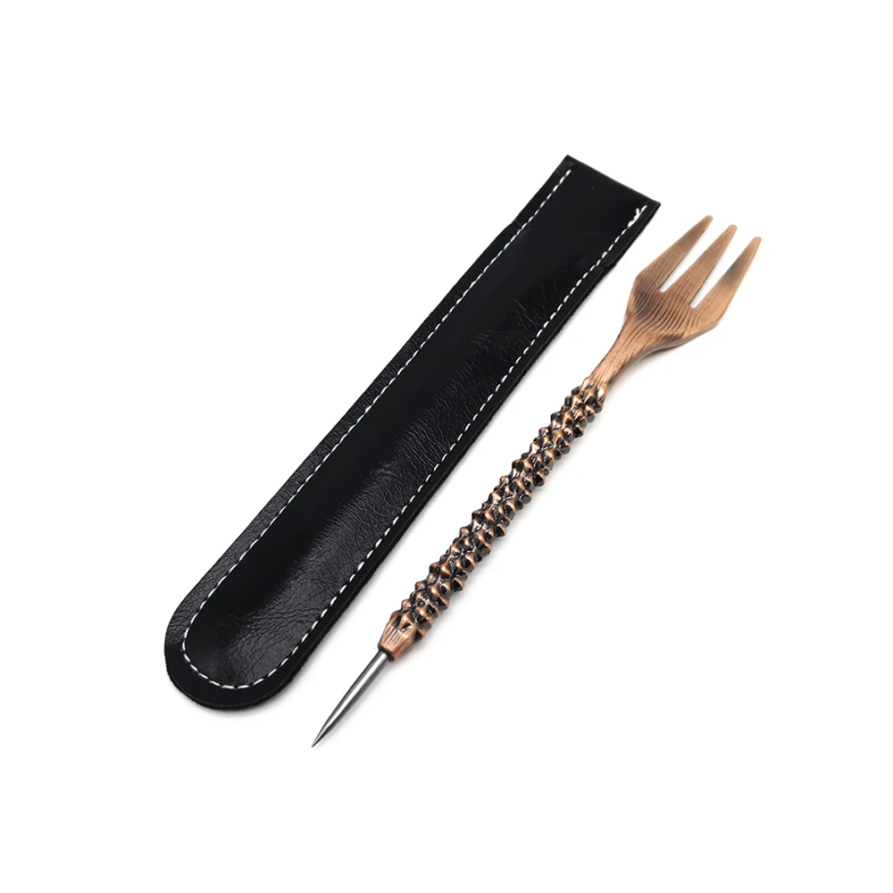 LOMINT Retro Design Hookah Fork With Pecker Aluminum Foil Hole Puncher Two in One Shisha Needle Tool Chicha Narguile Accessories 4