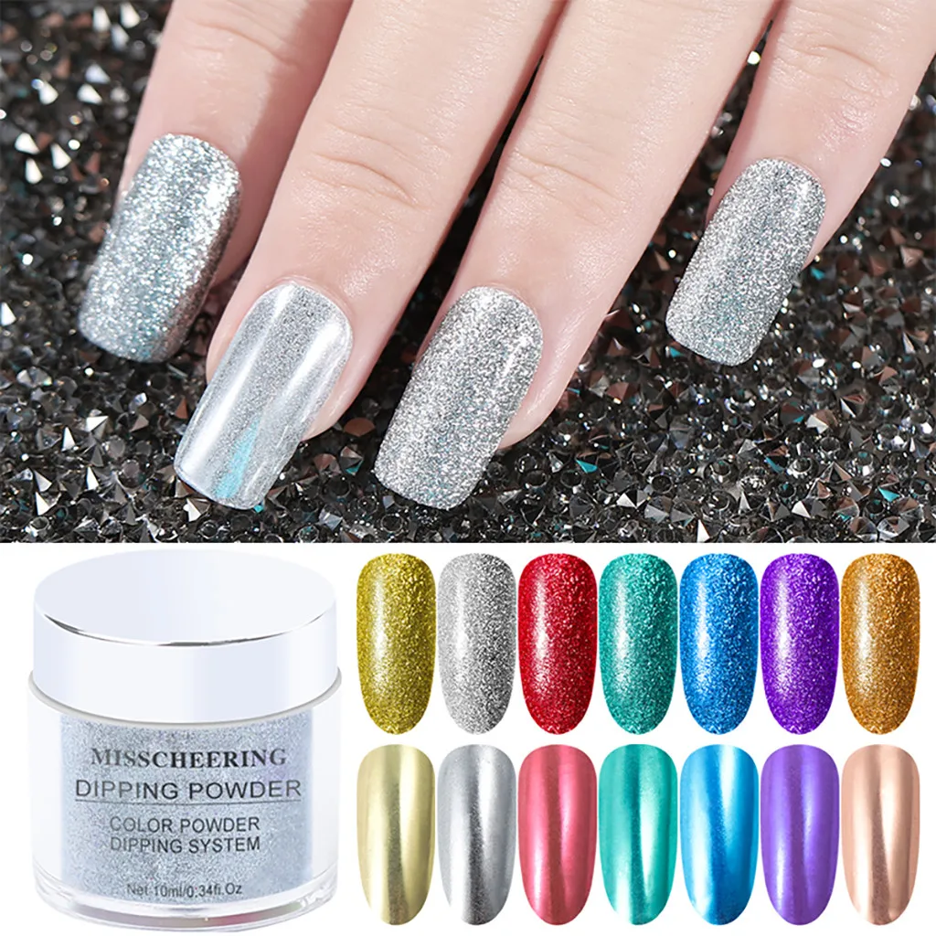 12-color infiltration powder glitter polish nail art polymer acrylic powder shiny impregnated powder nail dust
