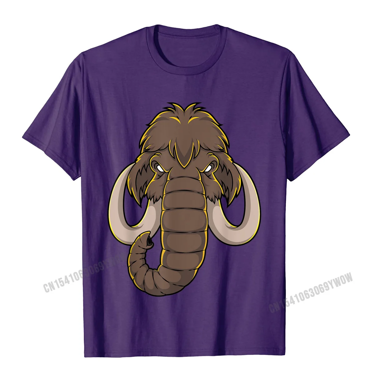 Camisa Crew Neck Tshirts Summer/Autumn T Shirt Short Sleeve Cheap 100% Cotton Cool Tops T Shirt Birthday Men's Woolly Mammoth Shirt Extinct Prehistoric Animal Lover Gift T-Shirt__750 purple