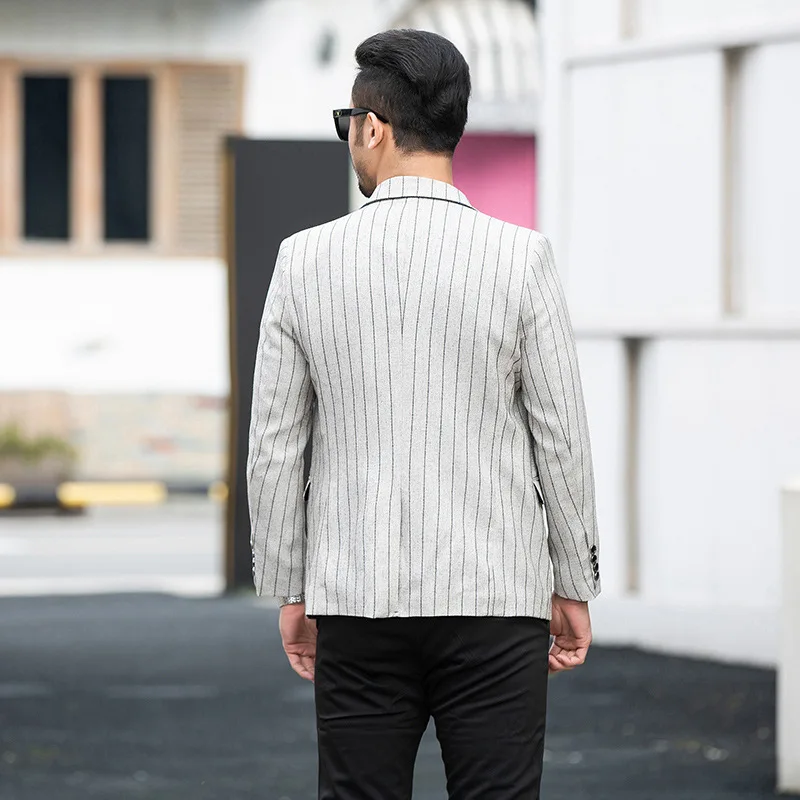 Zogaa 2019 New Men's Smart Casual Suits Men's Slim Men's Blazer Suits Men's Korean Style Striped 3 Color Men's Small Suits Zogaa 2019 New Men's Smart Casual Suits Men's Slim Men's Blazer Suits Men's Korean Style Striped 3 Color Men's Small Suits