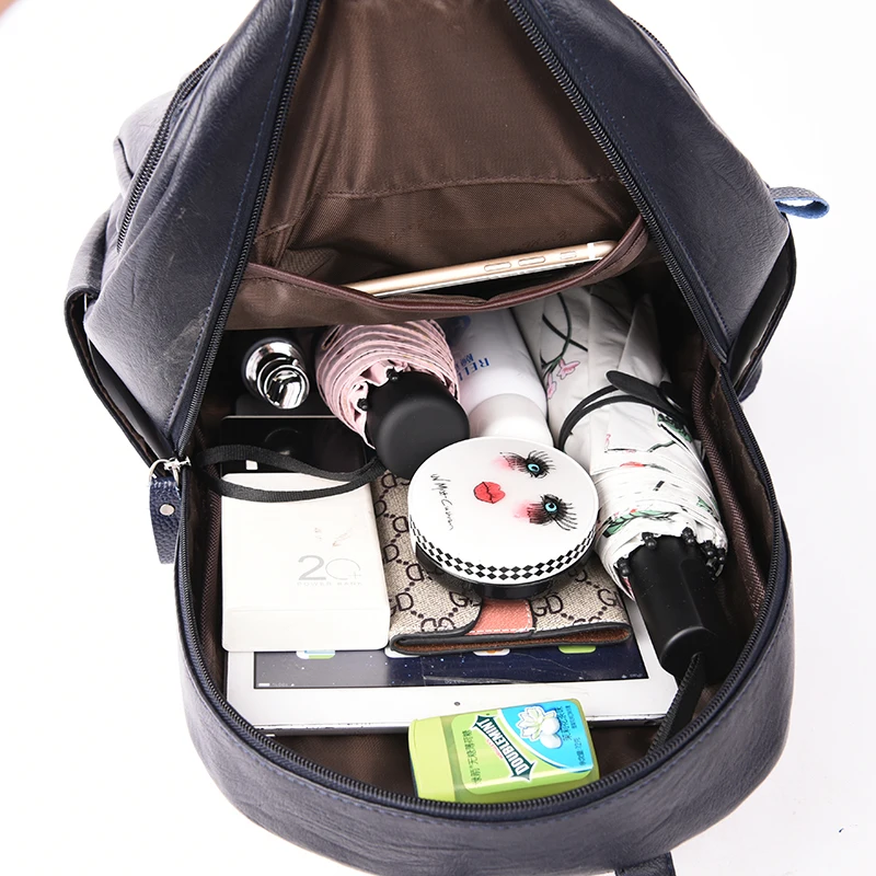 backpack women black pu leather backpack for women anti theft knapsacks fashion bag for women