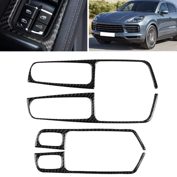 

ABS Car Window Lift Switch Button Cover Panel Trim Interior Door Armrest Cover Trim For-Porsche Macan 2014-2019