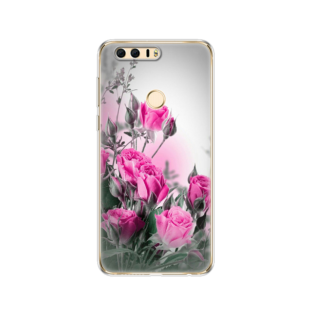 phone case for huawei honor 8 soft tpu silicon back cover 360 full protective printing clear coque