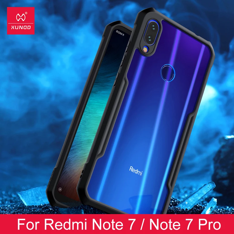 

For Xiaomi Redmi Note 7 7 cc9 Pro Transparent Acrylic+TPU XUNDD Phone case for xiaomi K20 Pro Mi 9T Pro Ring Protective cover