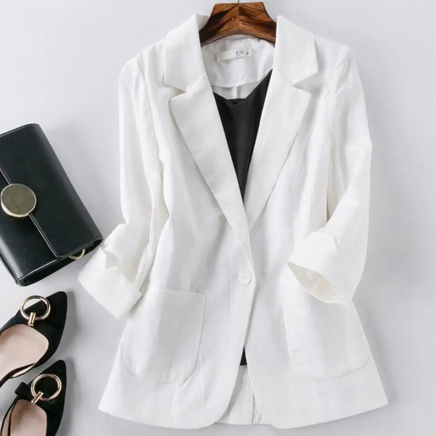 Plus Size 3XL!Ladies Candy-Color Linen Blazer Slim Short Suit Blazers Women New Fashion Spring Blazer