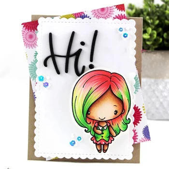 

New 2019 Hi and hello letter Metal Cutting Dies Scrapbooking background craft Card Making Embossing Rectangular Pattern
