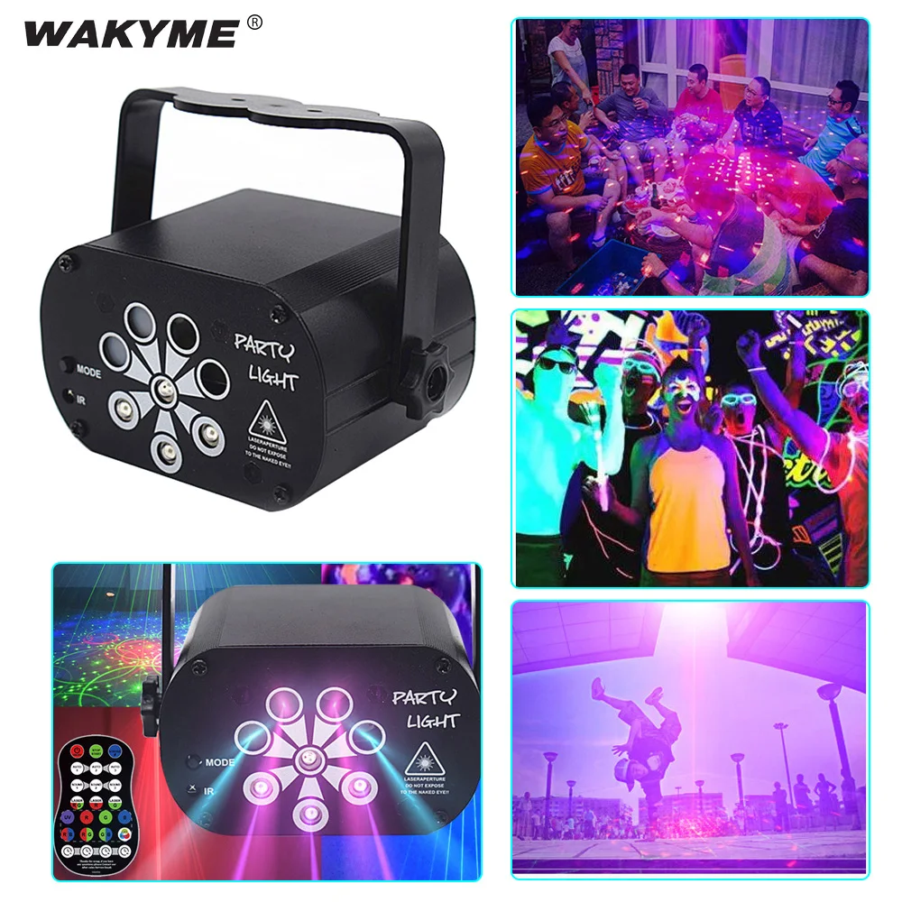 

WAKYME 120 Patterns RGB LED Disco Light Laser Projection Stage Light DC 5V USB Stage Lamp for Home Wedding Party Club Bar KTV