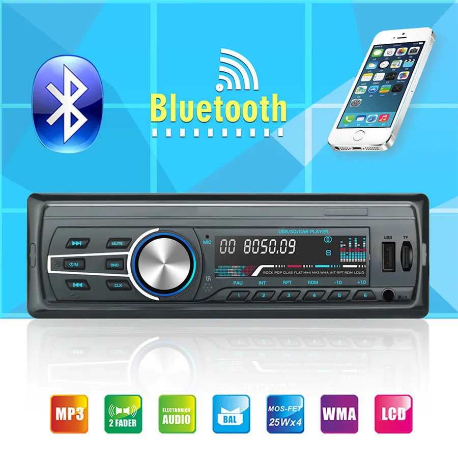 Новая 1 DIN автомобильная стереосистема Bluetooth Aux USB/TF/FM/MP3 радио плеер