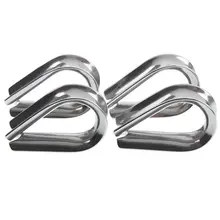 4 x Stainless Steel- 3mm Wire rope loop Rope Thimbles