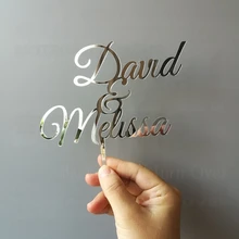 Топпер для торта свадебный кекс для украшения выпечки Юбилей Валентина вензеля украшения жениха и невесты пользовательское имя T002