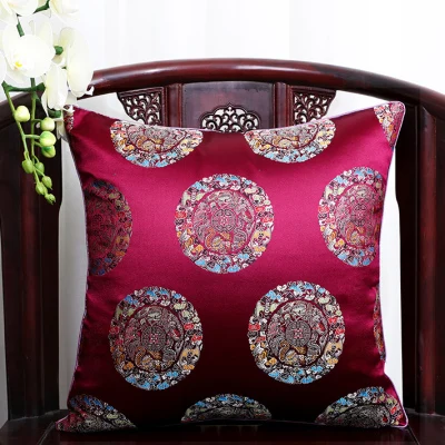 burgundy 5 dragon Необычная красочная китайский шелк Рождественский Чехол на подушку подушка чехол Высокое качество дома декоративная наволочка диван кресло - Цвет: burgundy 5 dragon