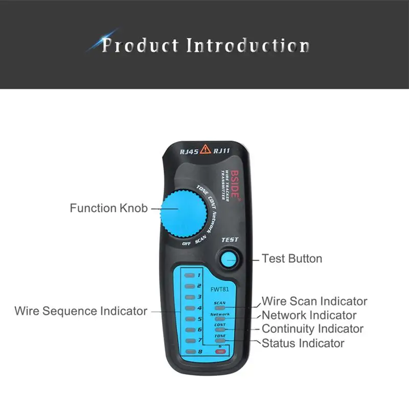 Bside FWT81 кабельный трекер RJ45 RJ11 телефонная Проводная сеть LAN tv Электрический тестер линии поиска