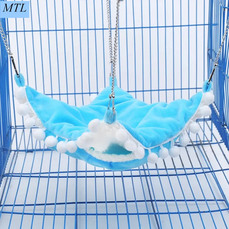 Cat Hamster hammock Warm Flannel Chinchilla Hammock Guinea Rabbit Kitten Hanging Bed Cage Accessories Pet Swing | Дом и сад