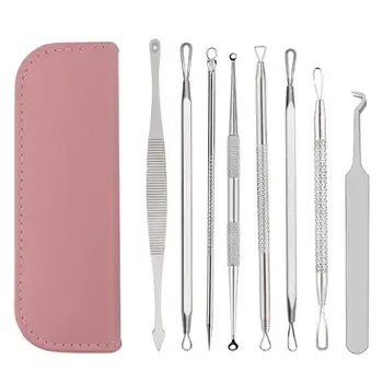 

4/8pcs/set Blackhead Comedone Acne Pimple Blackhead Remover Tool Spoon for Face Skin Care Tool Needles Facial Pore Cleaner