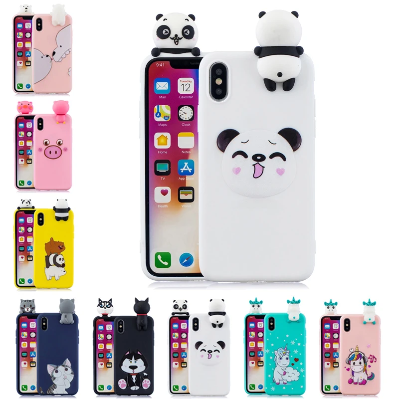 

3D Soft Silicone TPU Case For iPhone 11 Pro Max Lovely Pattern Cartoon Case on For iPhone X XS Max XR 6 6S 7 8 Plus 5 5S SE Case