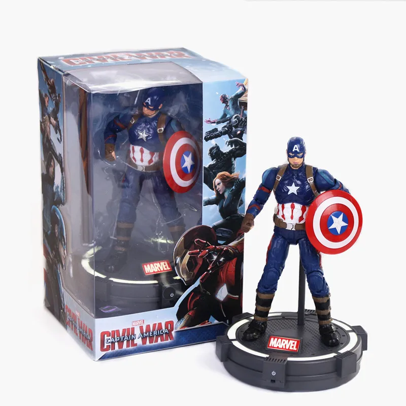Disney Marvel 17 см Мстители Фигурка Игрушка Железный человек паук Капитан Америка Тор военная машина сокол модель заряженные игрушки - Цвет: same picture