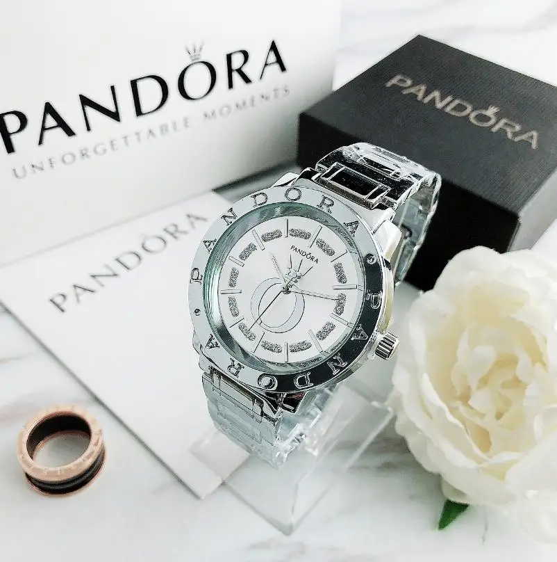 

Luxury brand Quartz Wrist Dress Women Watches Silver Bracelet Ladies Watch Stainless Steel Clock Casual pandoraes Watch P46