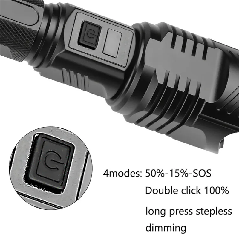XHP90 LED Torch Flashlight Light Rechargeable 18650 Lamp Ultra Bright LCD Design 22x6x3.5CM Lanterna 40NOV2504