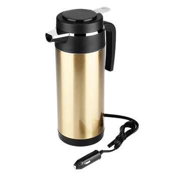 

1200Ml Stainless Steel Electric Car Kettle Cigarette Lighter Car Kettle Heated Cup Water Boiler Heating Drinking Cup Mug Bottle