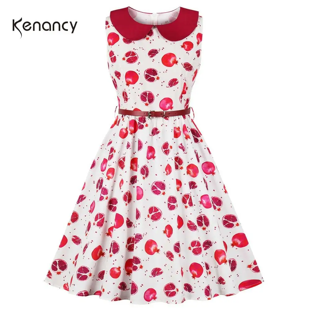 Женское винтажное платье без рукавов Kenancy повседневное вечернее трапециевидной