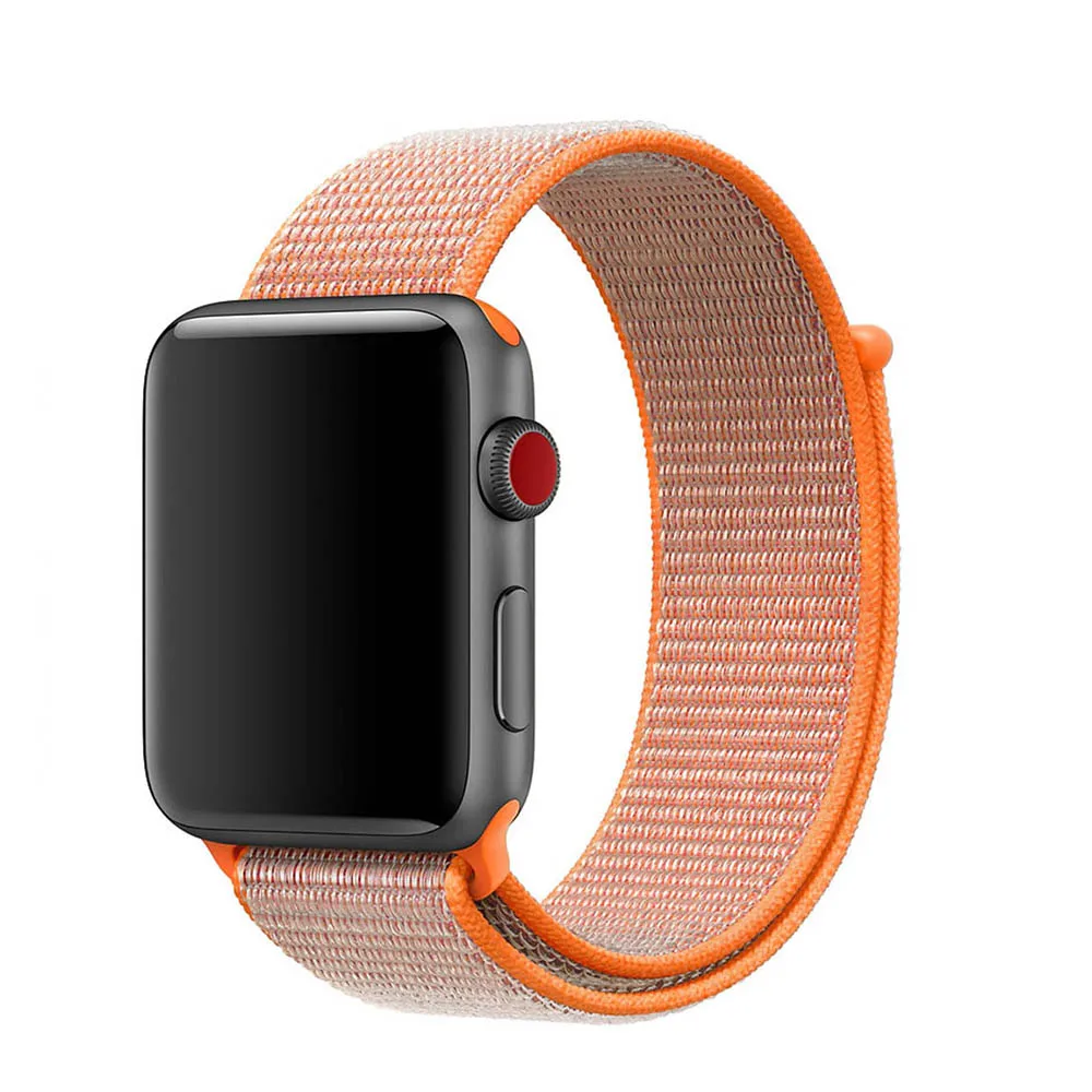 Ремешок для наручных часов Apple Watch Series 5/4/3/2 40 мм 44 нейлон мягкий дышащий сменный ремешок Спортивные петли для наручных часов iwatch серии 4 38 мм 42 мм - Цвет ремешка: Spicy Orange