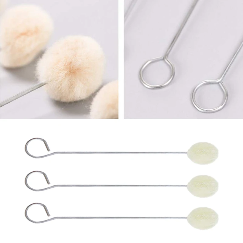 100 Pieces Wool Daubers, Practical Ball Brush Set, Leather Dye Tool with Metal Handle for Leather Making, Leather Dying, Leather