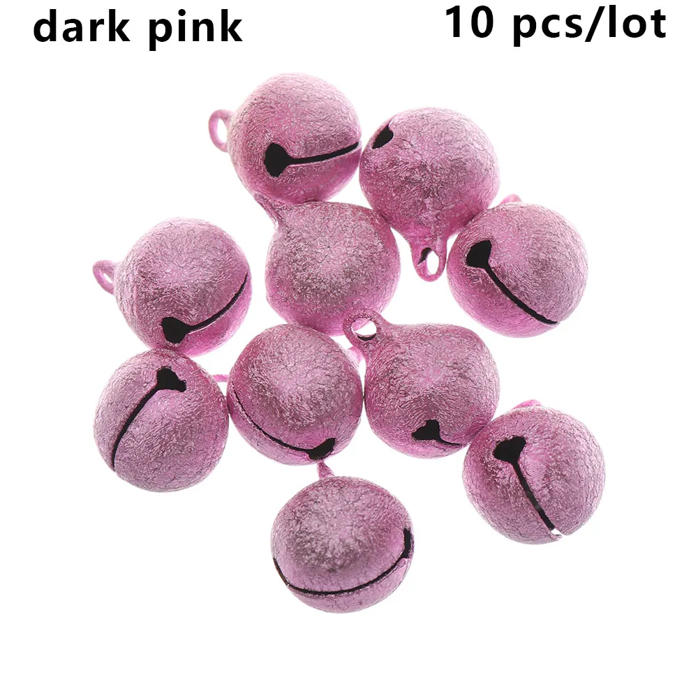 dark pink 10 шт. DIY подарки материал ремесла Рождественские колокольчики красивое железо свободные металлические бусины колокольчики Рождественский Декор Подвески Дерево - Цвет: dark pink