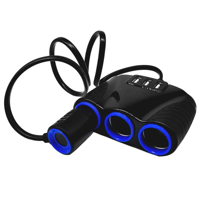 3 способа прикуривателя Разветвитель 5 В 3 USB зарядное устройство адаптер питания автомобиля M8617