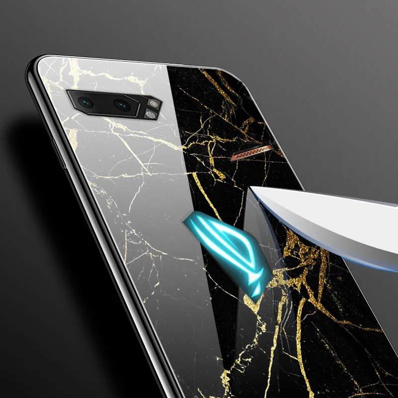 Для Asus Rog Phone II Case 6,5" закаленное стекло с принтом для задней крышки, Твердый Чехол для Asus Rog Phone 2 ZS660KL Phone Case fundas Rog2