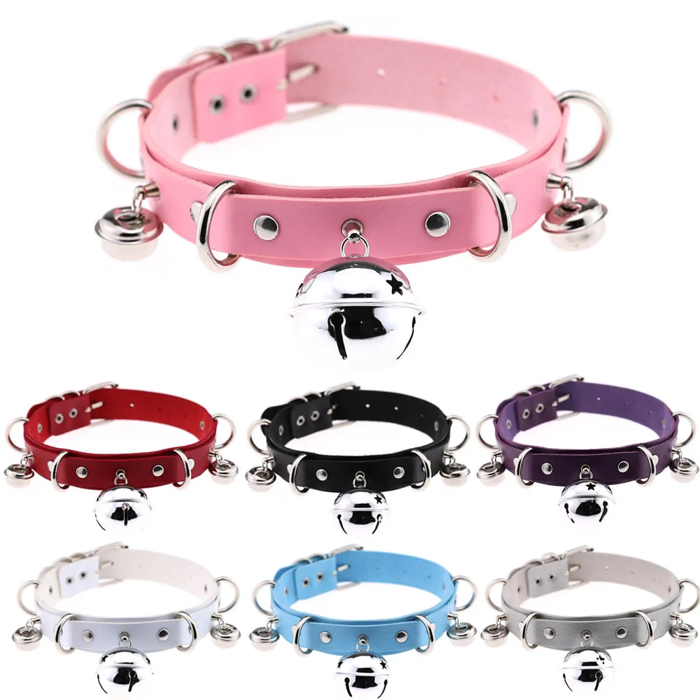 Lolita PU Leather Cute Collar Bell Choker Cosplay Sexy Slave costume BDSM Bondage Necklace Neckband Sex Toys |