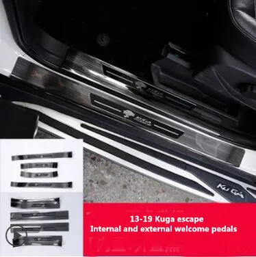 Применяется только для Ford 13-19 Kuga escape поздравительная педаль переоборудованная задняя Защитная панель корпус двери декоративные полосы - Цвет: Black Titanium logo