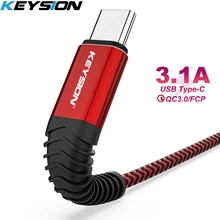 KEYSION 3.1A câble de chargement rapide USB type-c câble de chargeur câble de synchronisation de données fil de USB C pour Samsung S10 S8 Note 9Huawei Xiaomi LG