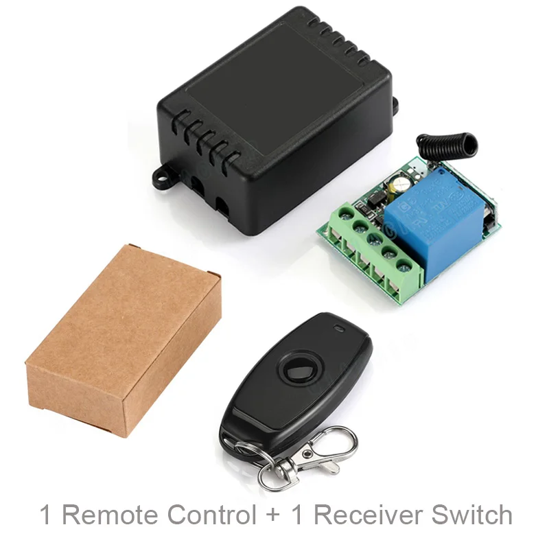 1 RC and 1 Receiver QIACHP 433 МГц Универсальный беспроводной пульт дистанционного управления DC 12 В 1CH релейный модуль приемника+ РЧ передатчик 433 МГц пульт дистанционного управления s - Цвет: 1 RC and 1 Receiver
