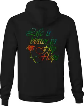 

Zip Up Hoodie Life is Better in Flip Flops Tiedye Life Palm Tree unisex men women hoodie