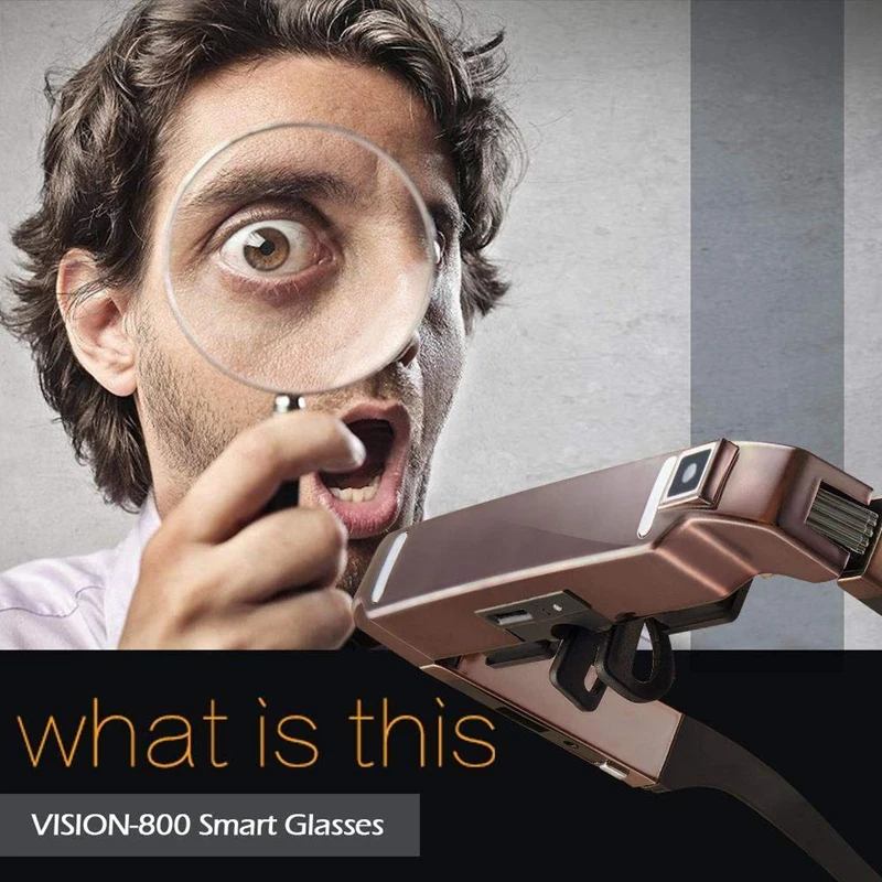 VISION-800 Смарт Android WiFi очки 80 дюймов широкий экран Портативные видео 3D очки частный кинотеатр с камерой Bluetooth медиа