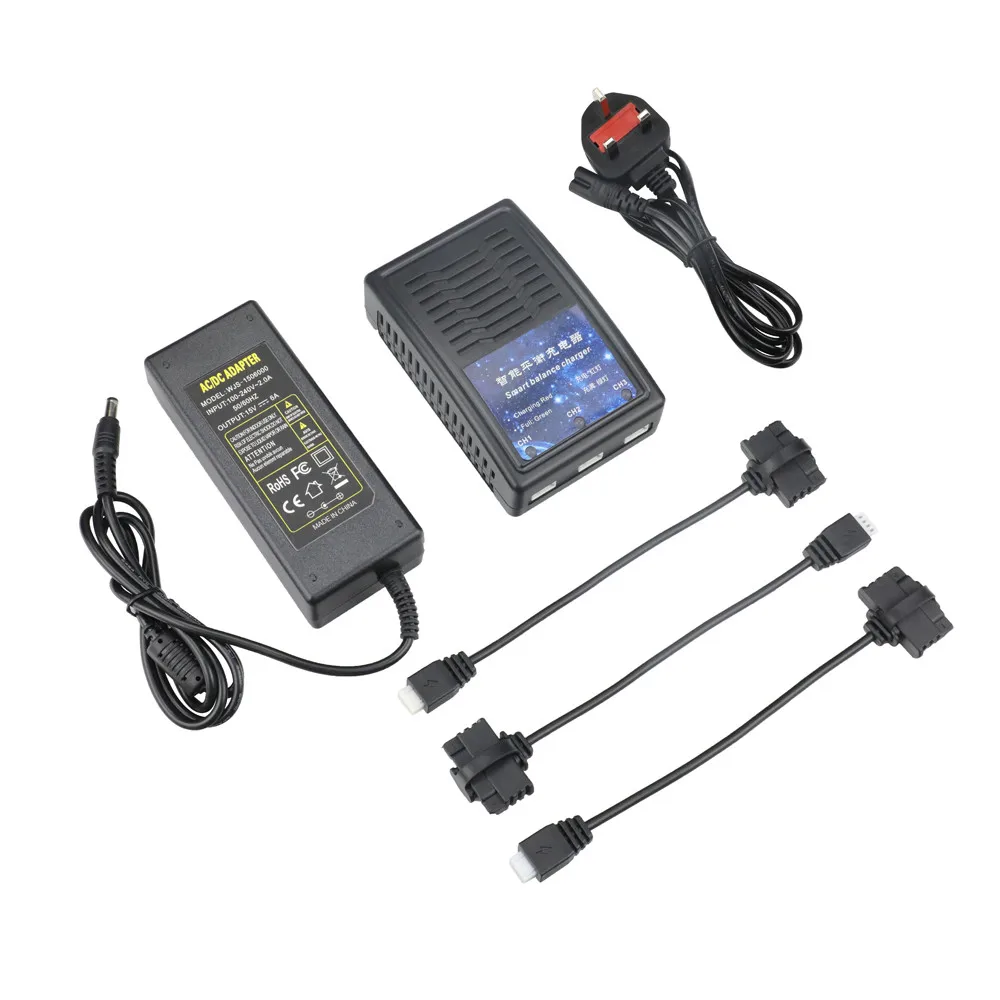 UK 3pcs line plus Smart Balace зарядное устройство адаптер для Hubsan Zino Pro/Zino H117S Дрон Квадрокоптер дистанционное управление игрушки запчасти и аксессуары - Цвет: UK 3pcs line plus