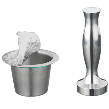 

Stainless Steel Reusable Coffee Capsule for Coffee Tamper Cup Filter Set for Nespresso Coffee Machine